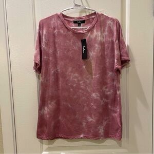 NEW..Lulus Pink Tie-Dye T-Shirt